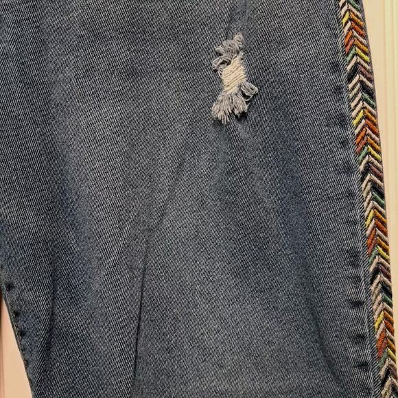 Knox Rose Ankle Jeans Womens 12 Blue Stretch Denim Mid Rise Chevron Side Stripe - Picture 5 of 14